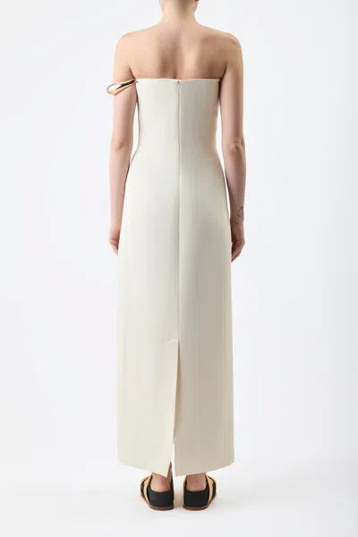 Shop Gabriela Hearst Anica Dress In Ivory Wool Silk Cady