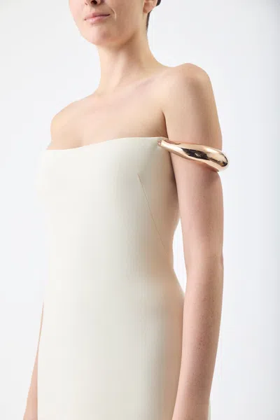 Shop Gabriela Hearst Anica Dress In Ivory Wool Silk Cady