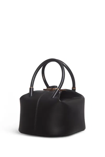Shop Gabriela Hearst Baez Bag In Black Nappa Leather