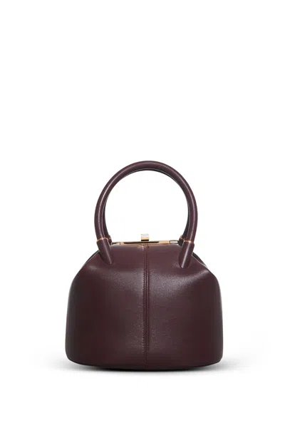 Shop Gabriela Hearst Baez Bag In Bordeaux Nappa Leather