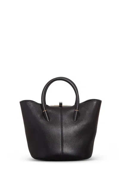 Shop Gabriela Hearst Baez Bag In Black Nappa Leather