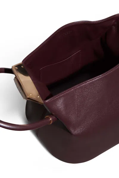 Shop Gabriela Hearst Baez Bag In Bordeaux Nappa Leather