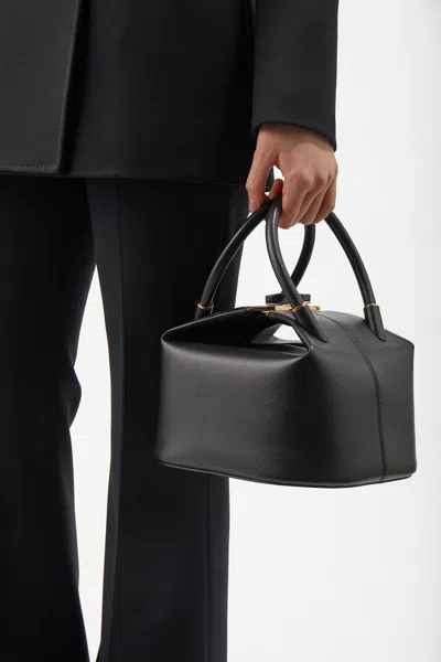 Shop Gabriela Hearst Baez Bag In Black Nappa Leather