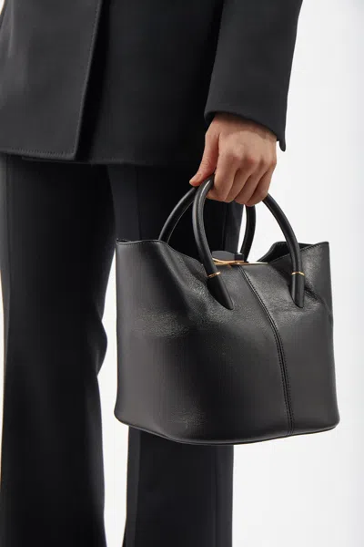 Shop Gabriela Hearst Baez Bag In Black Nappa Leather