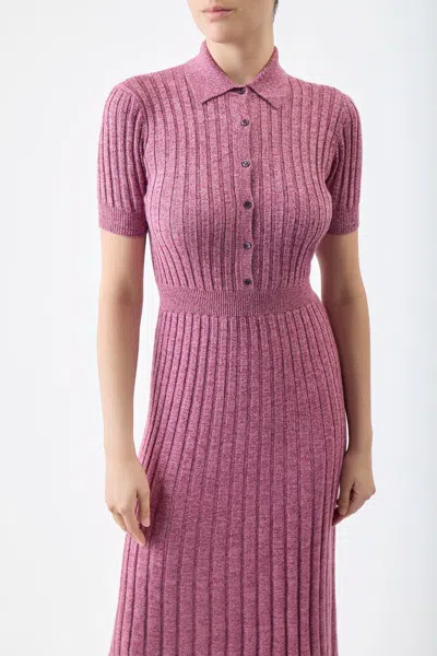 Shop Gabriela Hearst Avant Dress In Silk Cashmere In Blush Multi
