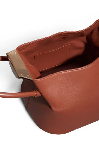 Shop Gabriela Hearst Baez Bag In Cognac Nappa Leather