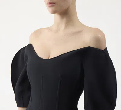 Shop Gabriela Hearst Bartlet Top In Black Wool Silk Cady
