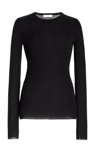 Gabriela Hearst Browning Knit Sweater In Black Cashmere Silk In Black
