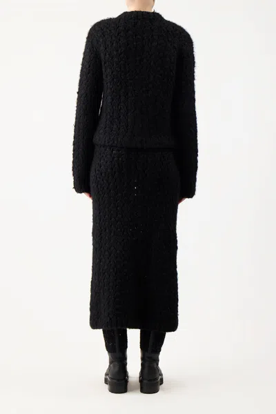 Shop Gabriela Hearst Bower Knit Sweater In Black Welfat Cashmere