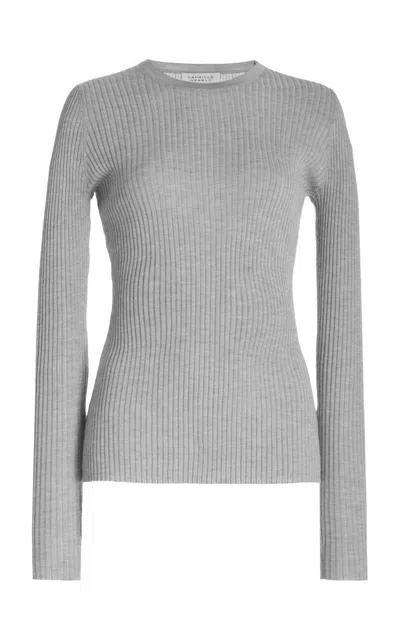 Gabriela Hearst Browning Knit Sweater In Heather Grey Cashmere Silk In Heather Grey