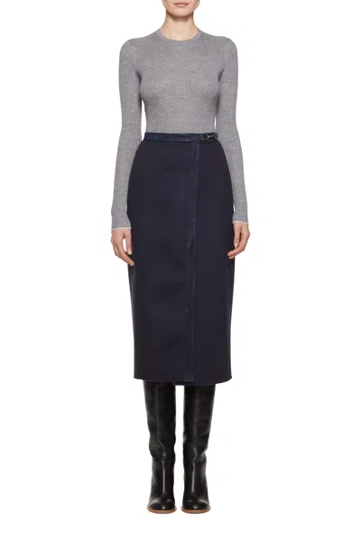 Gabriela Hearst Browning Knit Sweater In Heather Grey Cashmere Silk In Heather Grey