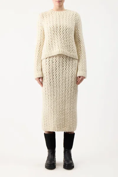 Shop Gabriela Hearst Bower Knit Sweater In Ivory Welfat Cashmere