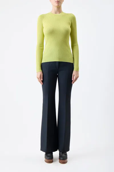 Shop Gabriela Hearst Browning Knit Sweater In Lime Adamite Cashmere Silk
