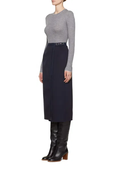 Gabriela Hearst Browning Knit Sweater In Heather Grey Cashmere Silk In Heather Grey