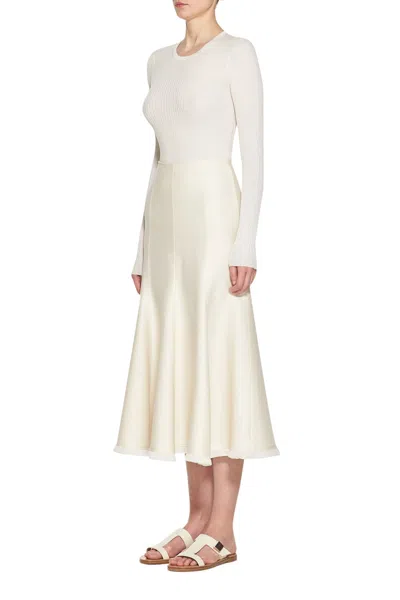 Gabriela Hearst Browning Knit Sweater In Ivory Cashmere Silk In Ivory
