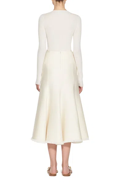 Gabriela Hearst Browning Knit Sweater In Ivory Cashmere Silk In Ivory