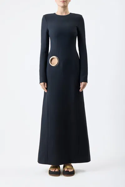 Shop Gabriela Hearst Cadell Dress In Silk Wool Cady In Black