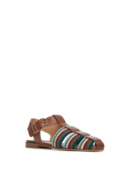 Shop Gabriela Hearst Calla Sandal In Multicolor Leather Crochet