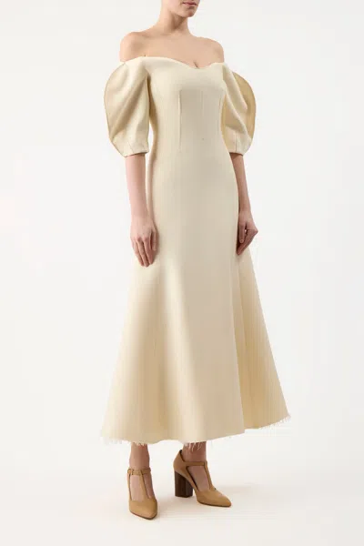 Gabriela Hearst Buisier Dress In Silk Wool In Ivory