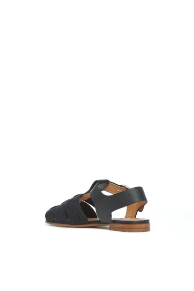 Gabriela Hearst Calla Sandal In Black Leather Crochet In Black