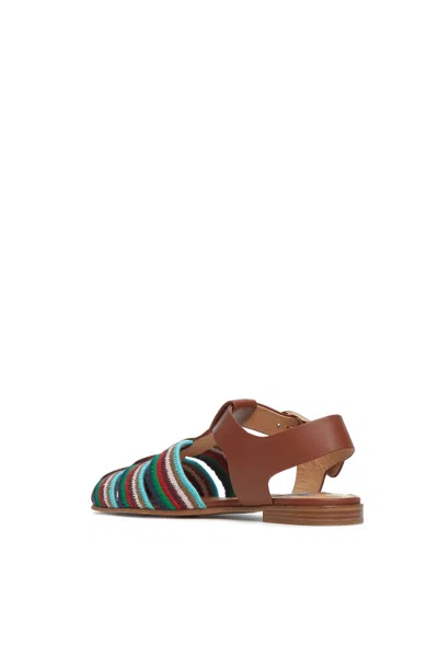 Gabriela Hearst Calla Sandal In Multicolor Leather Crochet In Multicolor
