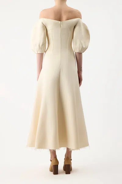 Gabriela Hearst Buisier Dress In Silk Wool In Ivory