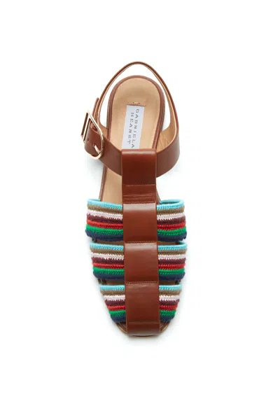 Gabriela Hearst Calla Sandal In Multicolor Leather Crochet In Multicolor