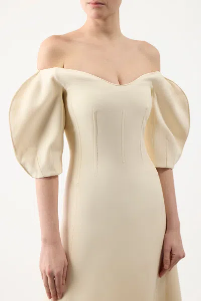 Gabriela Hearst Buisier Dress In Silk Wool In Ivory