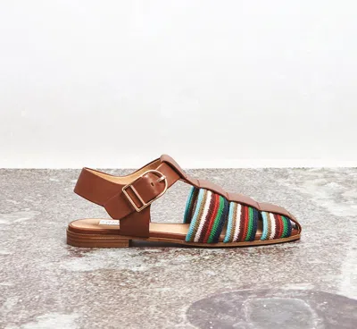 Gabriela Hearst Calla Sandal In Multicolor Leather Crochet In Multicolor