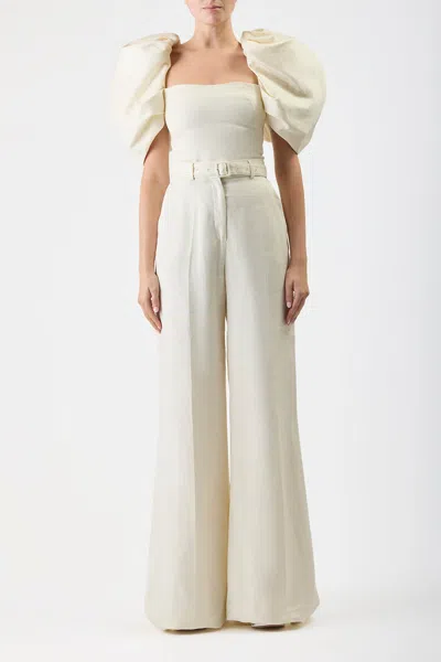 Gabriela Hearst Ceri Top In Ivory Linen In Ivory