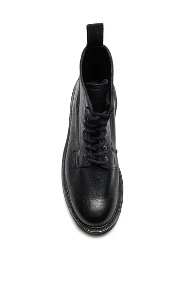 Gabriela Hearst + Tricker's Camilla Textured-leather Ankle Boots In Black