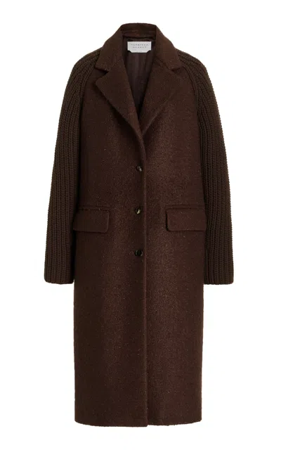 Shop Gabriela Hearst Charles Coat In Chocolate Cashmere Boucle
