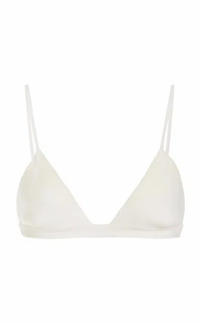 Shop Gabriela Hearst Chevier Knit Bra In Ivory Merino Wool