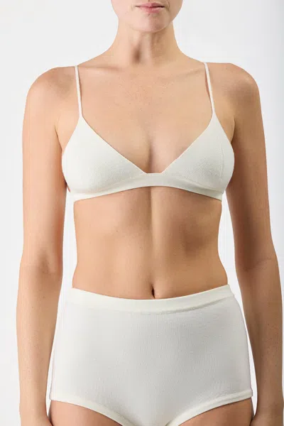 Shop Gabriela Hearst Chevier Knit Bra In Ivory Merino Wool