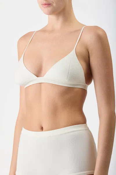 Shop Gabriela Hearst Chevier Knit Bra In Ivory Merino Wool