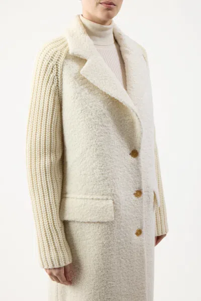 Shop Gabriela Hearst Charles Coat In Cashmere Boucle In Ivory