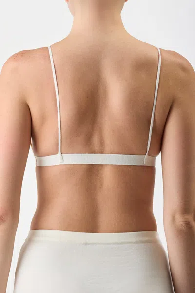 Gabriela Hearst Chevier Knit Wool Bra Top In Ivory