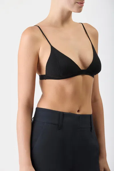 Shop Gabriela Hearst Chevier Knit Bra In Black Merino Wool