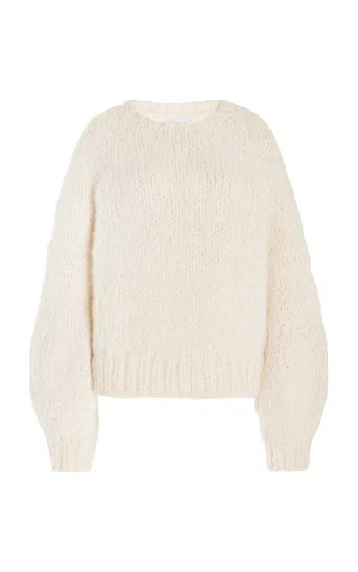 Shop Gabriela Hearst Clarissa Knit Sweater In Ivory Welfat Cashmere