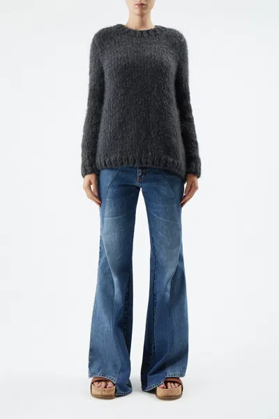 Shop Gabriela Hearst Clarissa Knit Sweater In Charcoal Welfat Cashmere