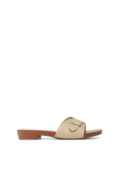 Shop Gabriela Hearst Clover Slide Sandal In Cream Leather Jute