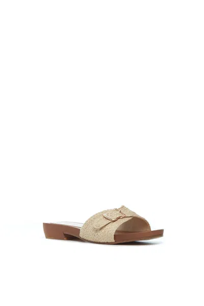 Gabriela Hearst Clover Slide Sandal In Cream Leather Jute In Cream