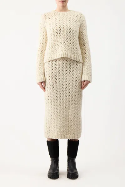 Gabriela Hearst Collin Skirt In Ivory Welfat Cashmere In Ivory
