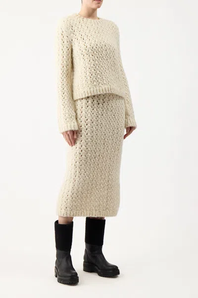 Gabriela Hearst Collin Skirt In Ivory Welfat Cashmere In Ivory