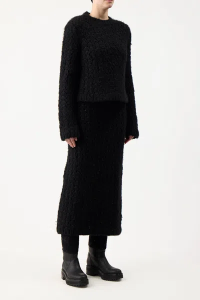 Gabriela Hearst Collin Skirt In Black Welfat Cashmere In Black