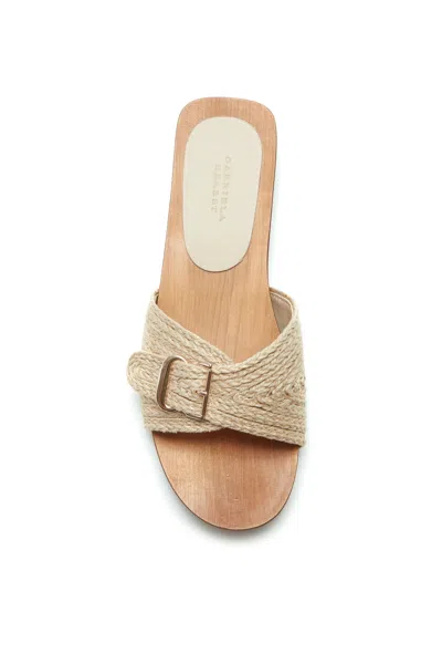 Shop Gabriela Hearst Clover Slide Sandal In Cream Leather Jute
