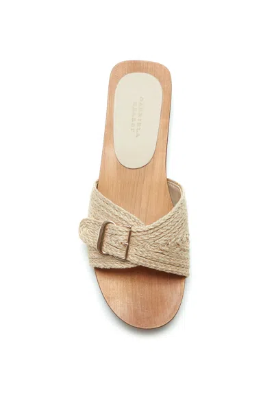 Gabriela Hearst Clover Slide Sandal In Cream Leather Jute In Cream