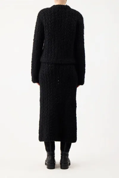 Gabriela Hearst Collin Skirt In Black Welfat Cashmere In Black
