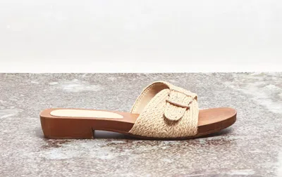 Gabriela Hearst Clover Slide Sandal In Cream Leather Jute In Cream