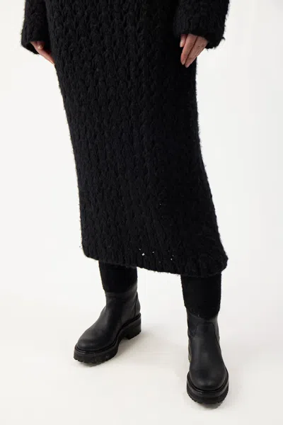 Gabriela Hearst Collin Skirt In Black Welfat Cashmere In Black